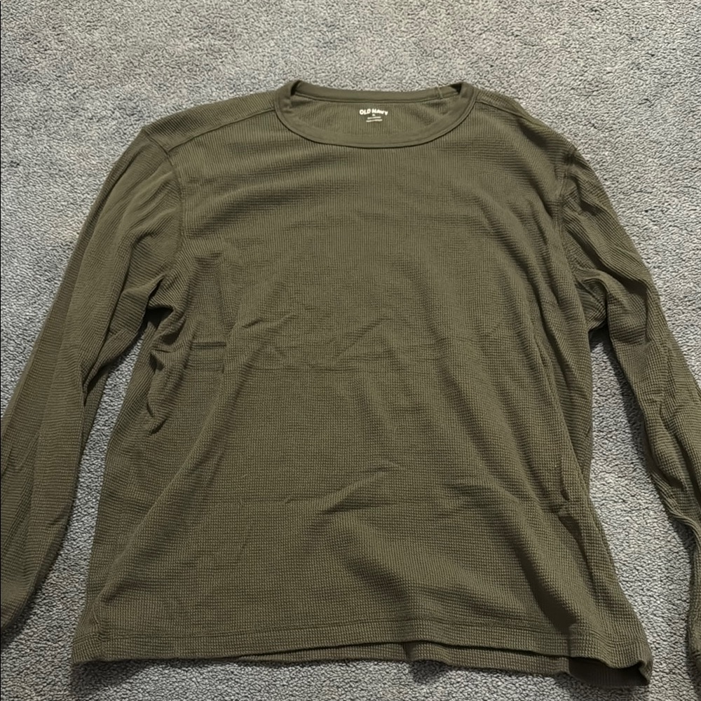 Olive Green Men's Long Sleeve Shirt